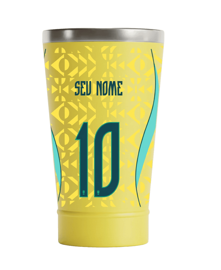 Copo Térmico Cerveja + Ebook - CBF - Uniforme 01 Personalizado